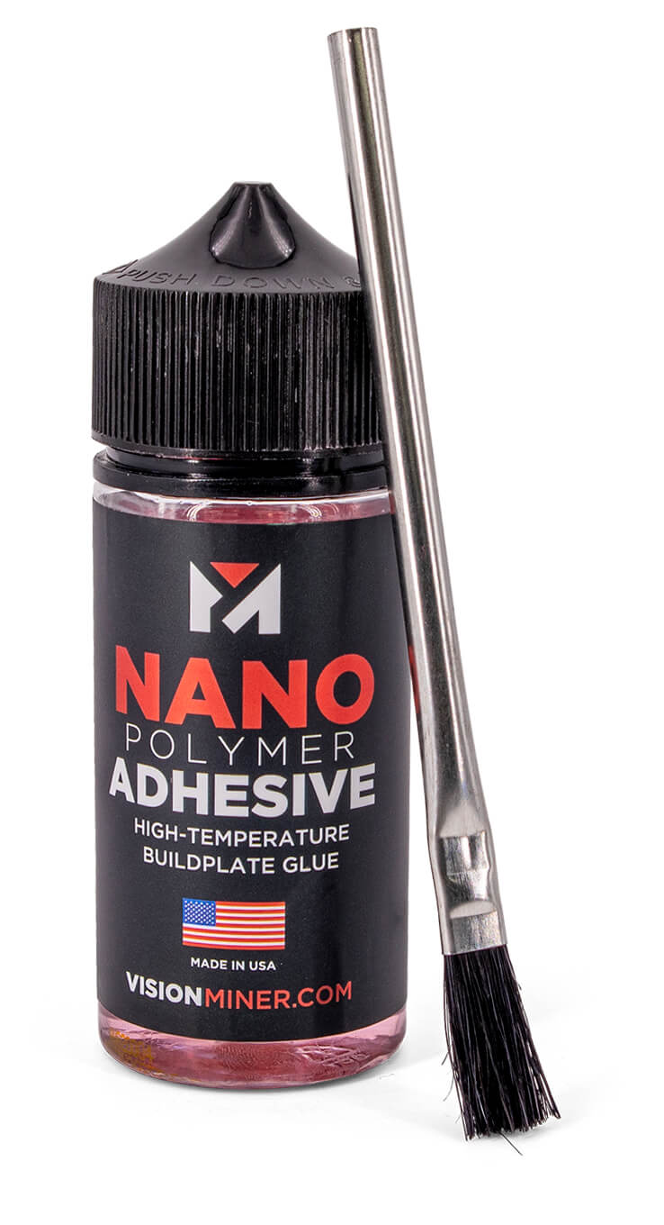 Vision Miner Nano Polymer Adhesive (50ml) - Ultimate 3D Printing Bed &  Build Plate Adhesion - No Mess, Non-Toxic, Works for PLA, ABS, PEI, PEEK
